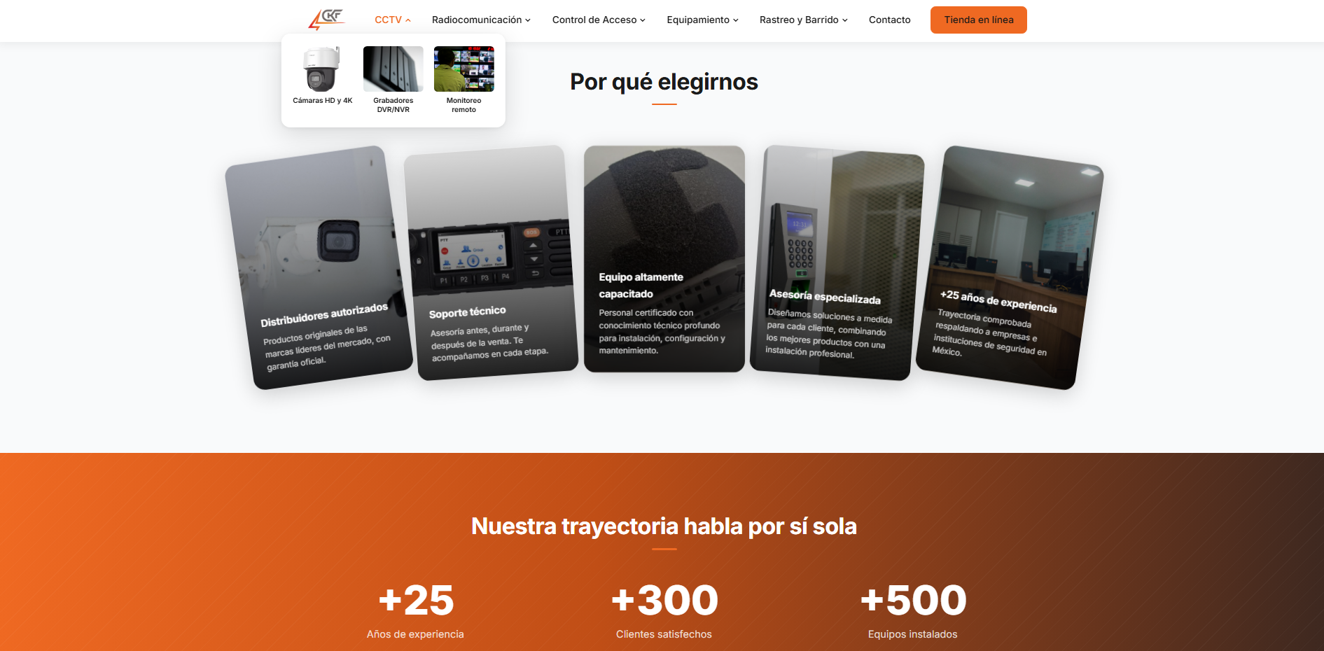 Página web y tienda en línea para Comercializadora CKF